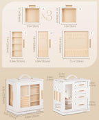 Homde 360° Rotating Jewelry Box with Mirror, 7 Drawers and Necklace Hooks