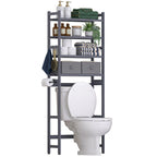 Homde Over The Toilet Storage Rack with Basket and Drawer, Adjustable 4-Tier Bamboo