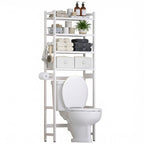 Homde Over The Toilet Storage Rack with Basket and Drawer, Adjustable 4-Tier Bamboo