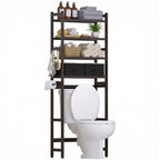 Homde Over The Toilet Storage Rack with Basket and Drawer, Adjustable 4-Tier Bamboo