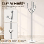 Homde Metal Coat Rack Stand with Natural Marble Base and 8 Hooks