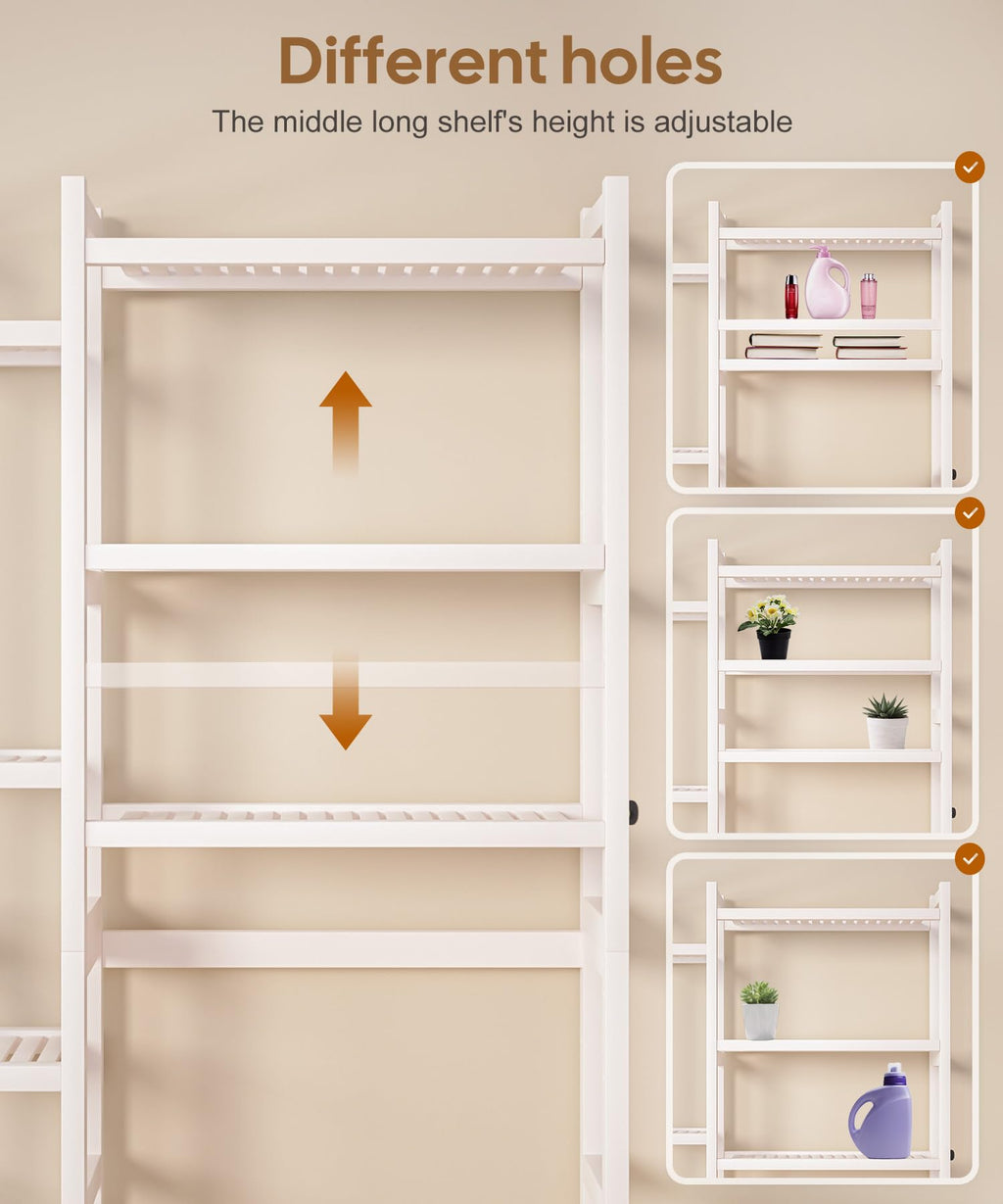 Homde Bamboo Over-the-Toilet Storage Rack with 2 Baskets and Adjustable Shelf-Homde