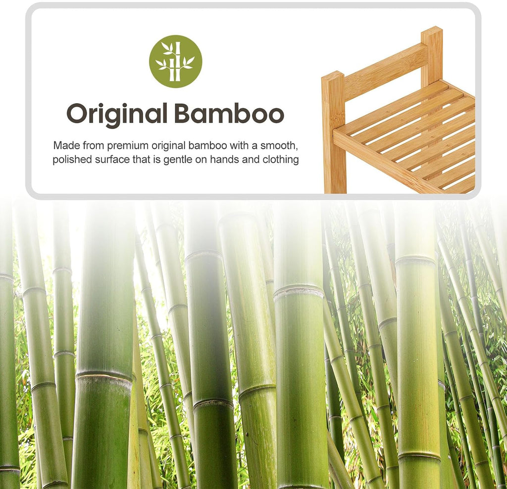 Homde Over The Toilet Storage Rack with Basket and Drawer, Adjustable 4-Tier Bamboo