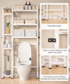 Homde Bamboo Over-the-Toilet Storage Rack with 2 Baskets and Adjustable Shelf-Homde