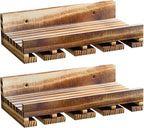 Homde 2-Pack Wall Mounted Wood Wine Rack with Glass Holder-Homde