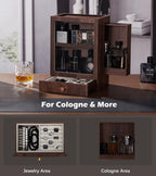 Homde Wooden Cologne Organizer with Drawers and Clear Display Window-Homde