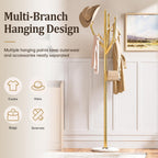 Homde Metal Coat Rack Stand with Natural Marble Base and 8 Hooks