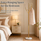 Homde Metal Coat Rack Stand with Natural Marble Base and 8 Hooks