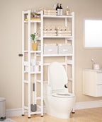 Homde Bamboo Over-the-Toilet Storage Rack with 2 Baskets and Adjustable Shelf-Homde