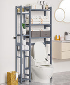 Homde Bamboo Over-the-Toilet Storage Rack with 2 Baskets and Adjustable Shelf-Homde