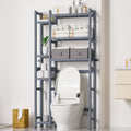 Homde Bamboo Over-the-Toilet Storage Rack with 2 Baskets and Adjustable Shelf-Homde