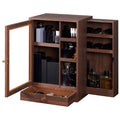 Homde Wooden Cologne Organizer with Drawers and Clear Display Window-Homde