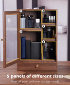 Homde Wooden Cologne Organizer with Drawers and Clear Display Window-Homde