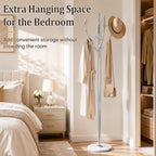 Homde Metal Coat Rack Stand with Natural Marble Base and 8 Hooks