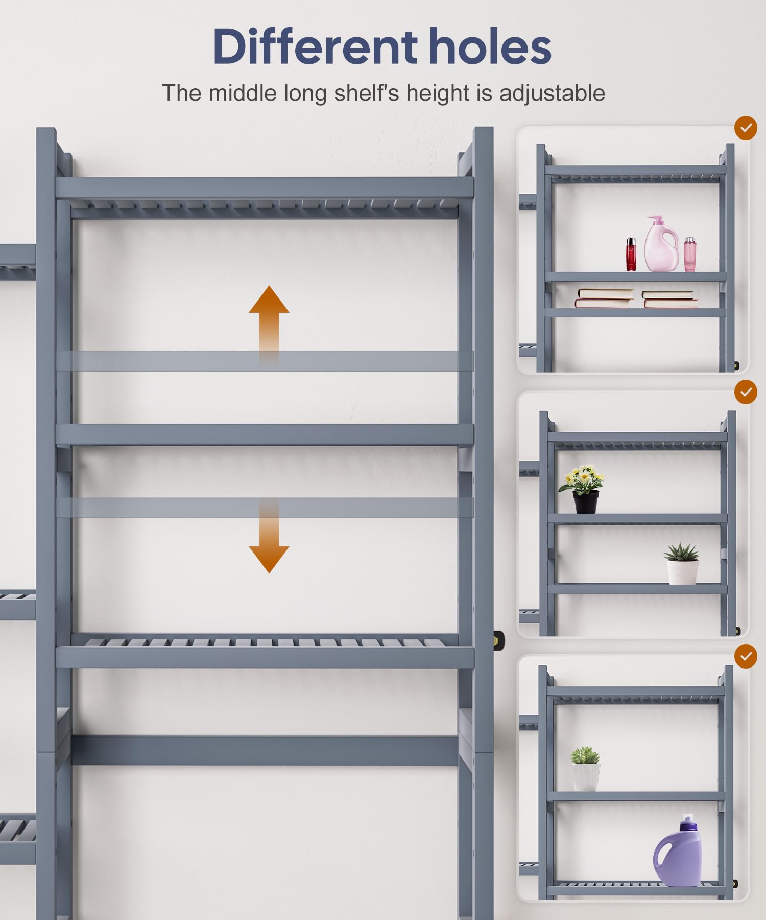 Homde Bamboo Over-the-Toilet Storage Rack with 2 Baskets and Adjustable Shelf-Homde