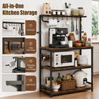 Homde Bakers Rack with Power Outlet: Adjustable 4-Tier Stand (Light Wood)