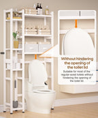 Homde Bamboo Over-the-Toilet Storage Rack with 2 Baskets and Adjustable Shelf-Homde