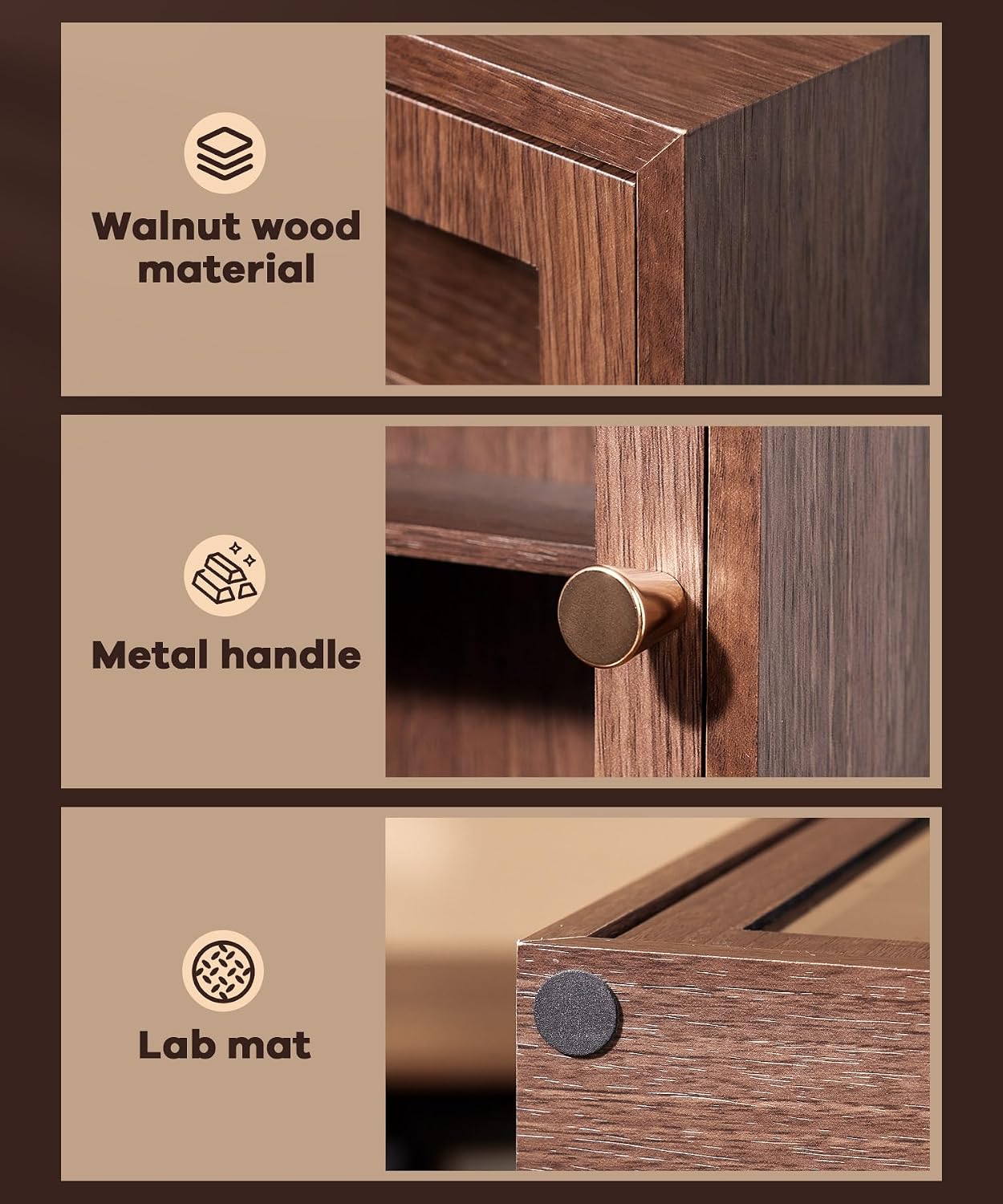 Homde Wooden Sunglass Organizer with Drawer and Clear Window-Homde