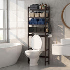 Homde Over The Toilet Storage Rack with Basket and Drawer, Adjustable 4-Tier Bamboo