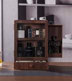 Homde Wooden Cologne Organizer with Drawers and Clear Display Window-Homde