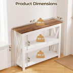 3-Tier Wood Entryway Table, 41" Narrow Console Table-Homde
