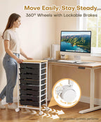 Homde Rolling Storage Drawer Cart with 8 Drawers and Lockable Wheels-Homde
