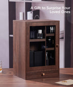 Homde Wooden Cologne Organizer with Drawers and Clear Display Window-Homde