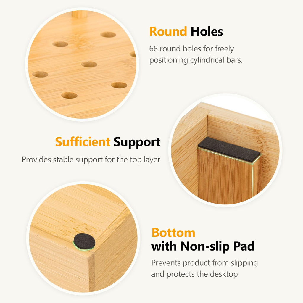 Homde Bamboo Charging Station Organizer with Drawer for Multiple Devices-Homde