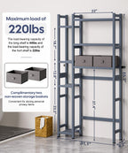 Homde Bamboo Over-the-Toilet Storage Rack with 2 Baskets and Adjustable Shelf-Homde