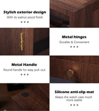 Homde Wooden Cologne Organizer with Drawers and Clear Display Window-Homde