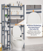 Homde Bamboo Over-the-Toilet Storage Rack with 2 Baskets and Adjustable Shelf-Homde