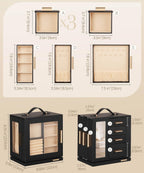 Homde 360° Rotating Jewelry Box with Mirror, 7 Drawers and Necklace Hooks