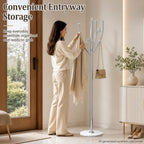 Homde Metal Coat Rack Stand with Natural Marble Base and 8 Hooks