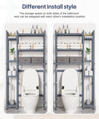 Homde Bamboo Over-the-Toilet Storage Rack with 2 Baskets and Adjustable Shelf-Homde