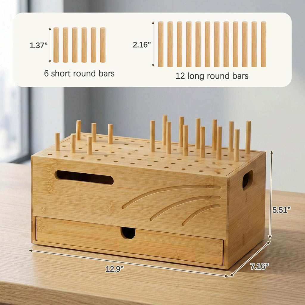Homde Bamboo Charging Station Organizer with Drawer for Multiple Devices-Homde