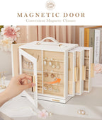 Homde 360° Rotating Jewelry Box with Mirror, 7 Drawers and Necklace Hooks