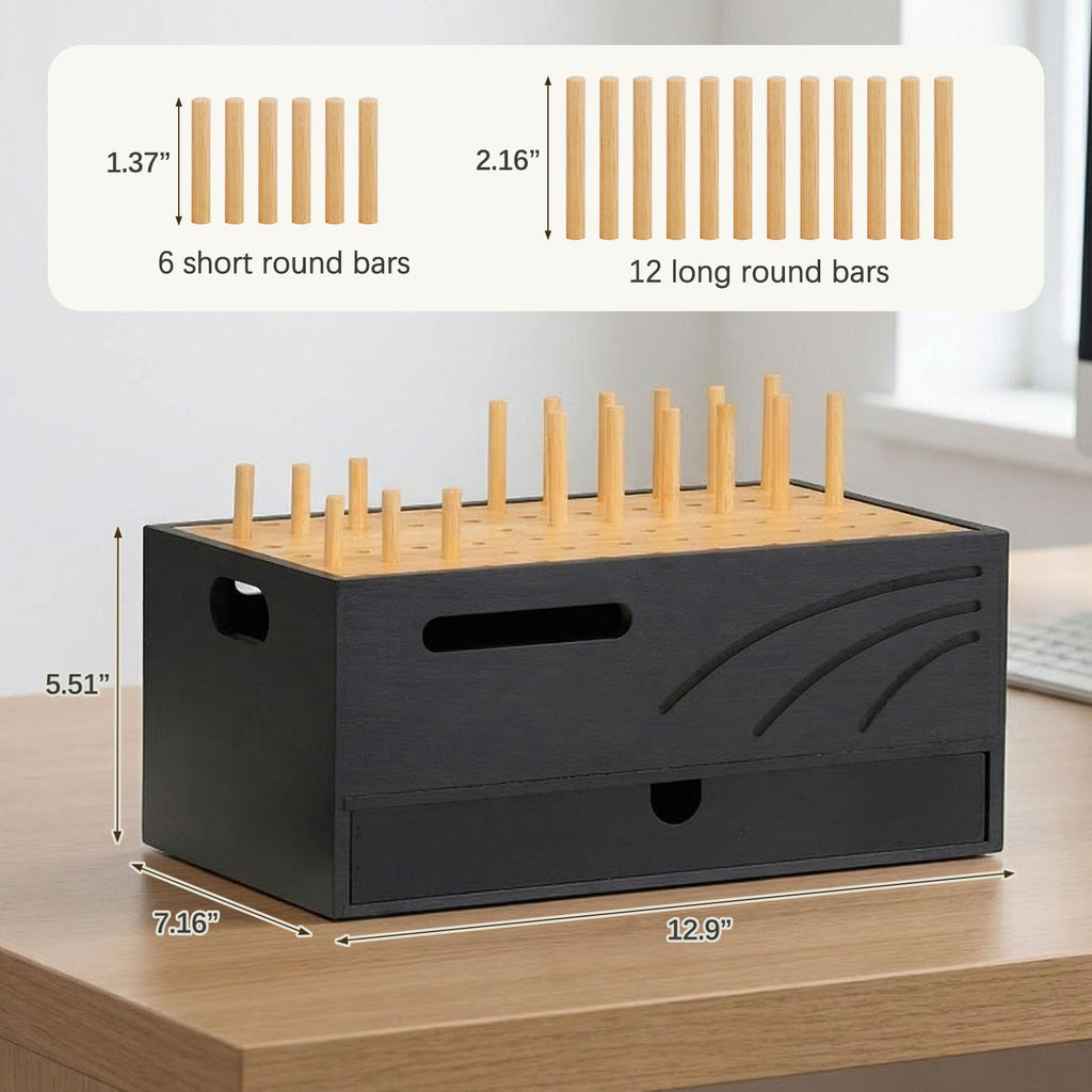 Homde Bamboo Charging Station Organizer with Drawer for Multiple Devices-Homde