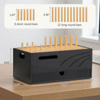 Homde Bamboo Charging Station Organizer with Drawer for Multiple Devices-Homde