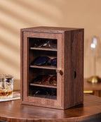 Homde Wooden Sunglass Organizer with Drawer and Clear Window-Homde