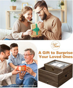 Homde Men’s Watch Box with Glass Lid, 4 Watch Pillows and 2 Drawers-Homde