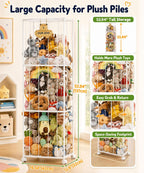 Homde Stuffed Animal Storage Organizer with Wheels, 54" Plush Toy Holder-Homde