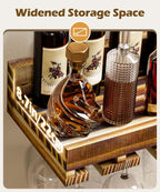 Homde 2-Pack Wall Mounted Wood Wine Rack with Glass Holder-Homde
