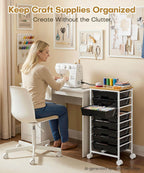 Homde Rolling Storage Drawer Cart with 8 Drawers and Lockable Wheels-Homde