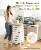 Homde Rolling Storage Drawer Cart with 8 Drawers and Lockable Wheels-Homde