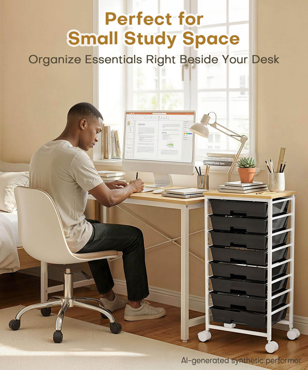 Homde Rolling Storage Drawer Cart with 8 Drawers and Lockable Wheels-Homde