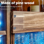 Homde Wall Mounted Wooden Wine Rack with Glass Holder-Homde