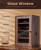 Homde Wooden Sunglass Organizer with Drawer and Clear Window-Homde