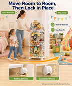Homde Stuffed Animal Storage Organizer with Wheels, 54" Plush Toy Holder-Homde