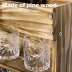 Homde Wall Mounted Wooden Wine Rack with Glass Holder-Homde
