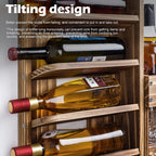 Homde Wall Mounted Wooden Wine Rack with Glass Holder-Homde